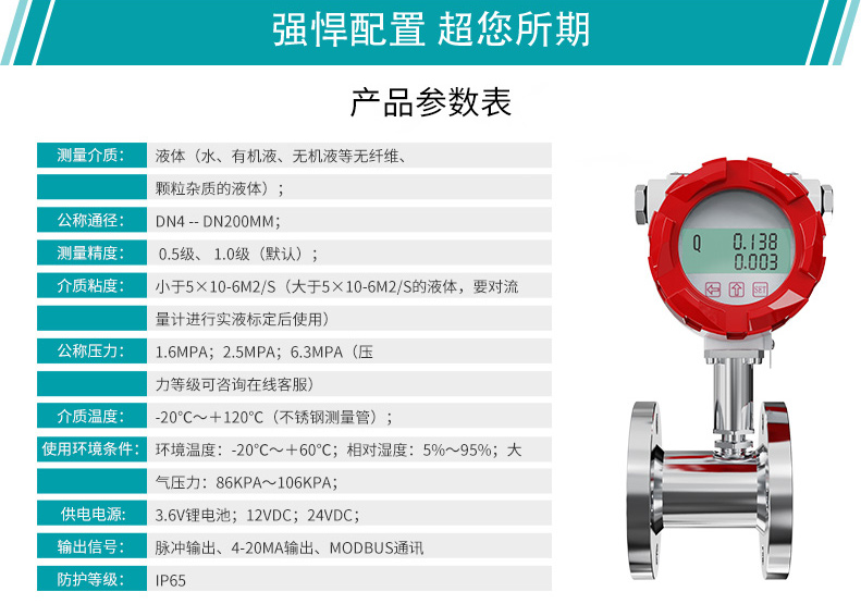 涡轮流量计参数要求